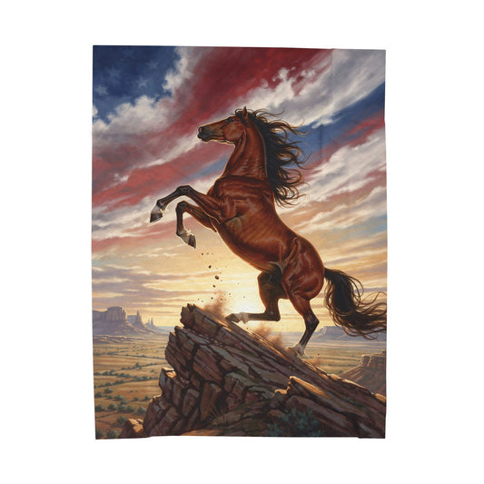 Stallion USA 60x80 Velveteen Plush Blanket