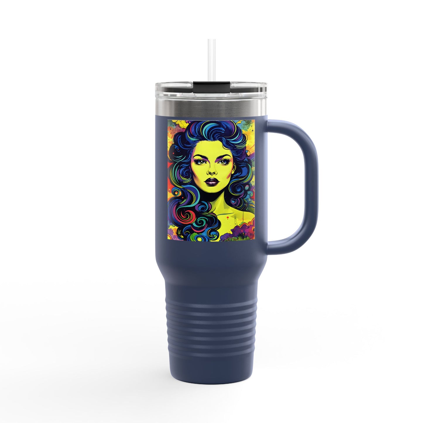 Vibrant Art Insulated Travel Mug - 40oz, Perfect for Coffee Lovers!