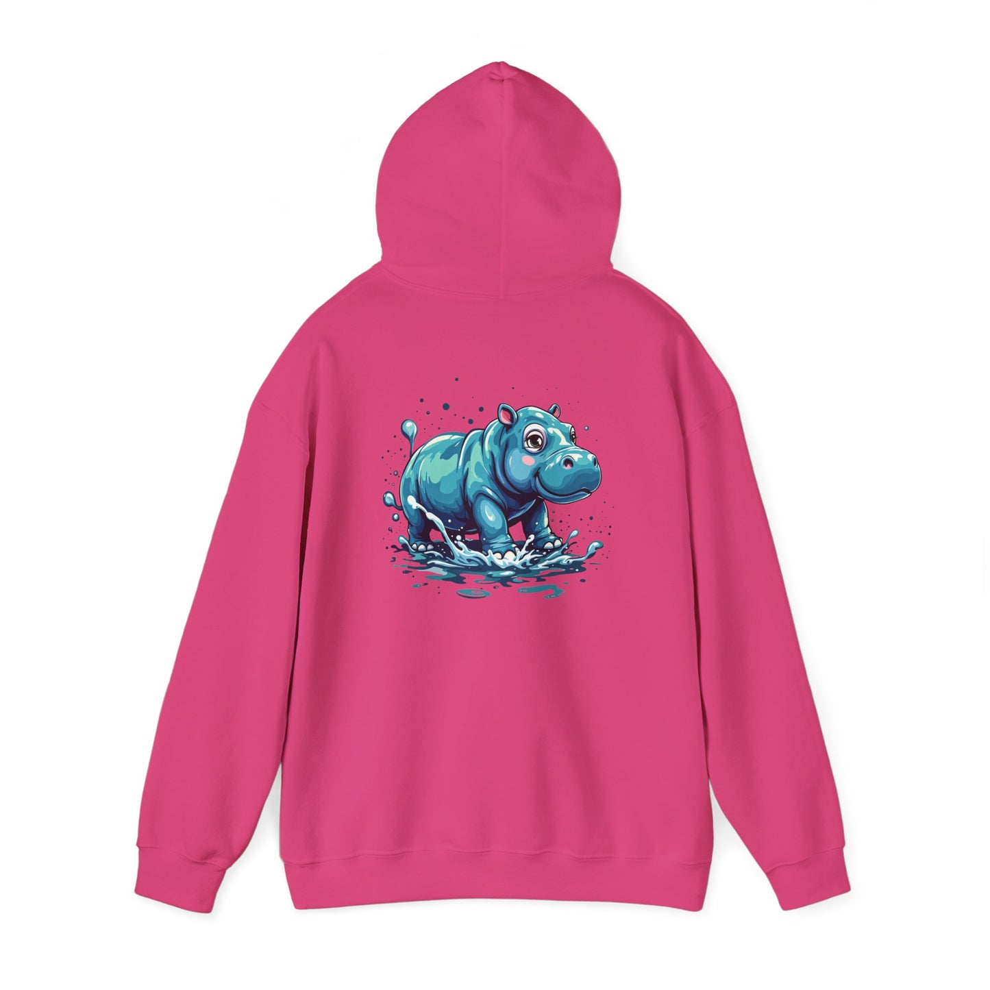 Cute Hippo Graphic Unisex Hooded Sweatshirt, Cozy & Playful Apparel for Casual Wear