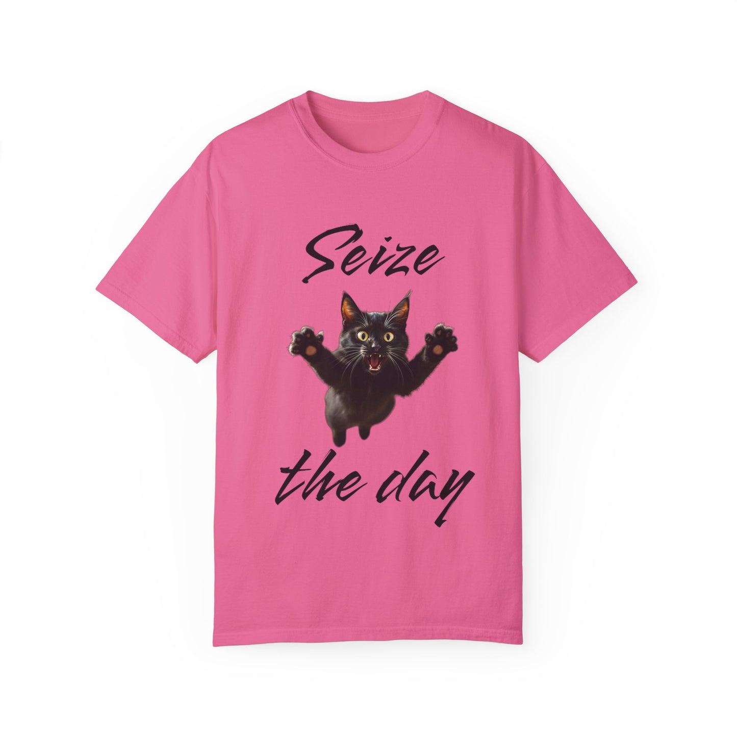 Cat Lover's 'Seize the Day' Garment-Dyed T-Shirt