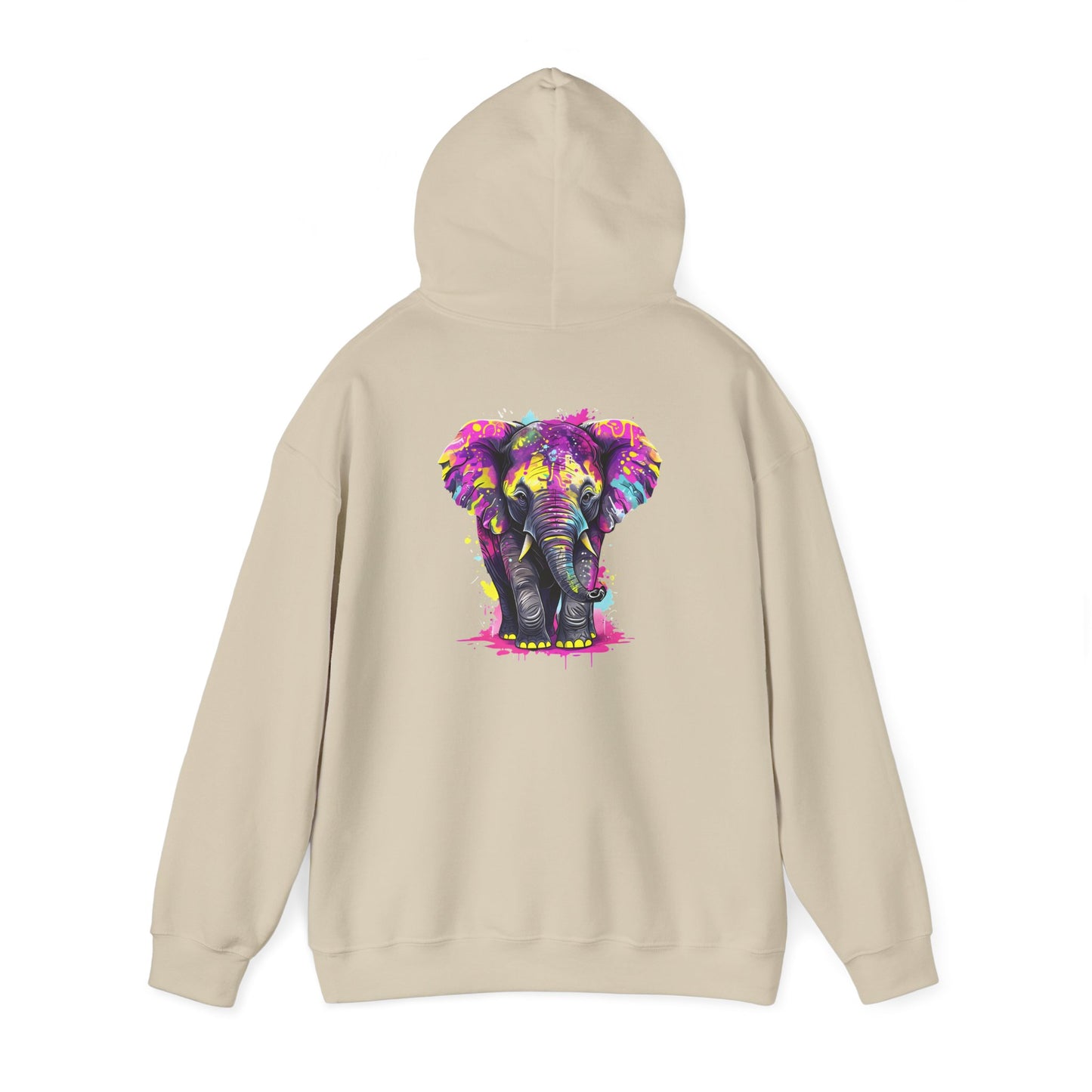 Colorful Elephant Art Hoodie for Men & Women, Cozy Heavy Blend Sweatshirt