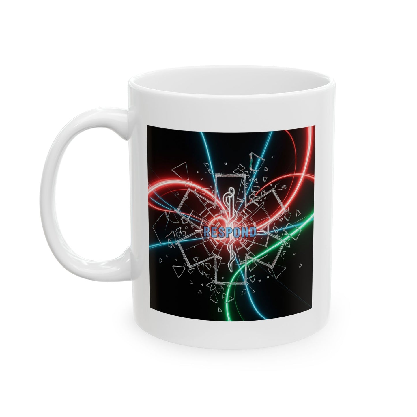 Respond Medical Mug, EMT Gift, Paramedic Mug, Emergency Services Mug, First Responder Mug, Neon Lights Mug, Star of Life Design