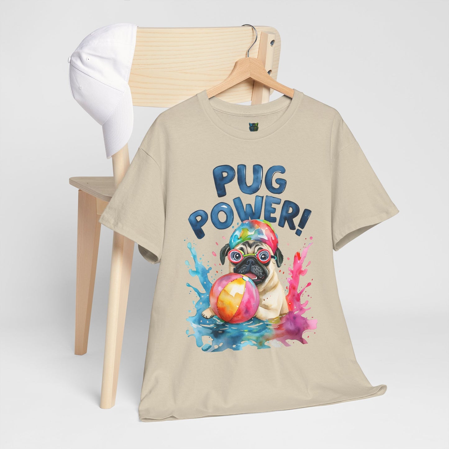 Pug Power Unisex Heavy Cotton Tee – Fun & Playful Dog Shirt