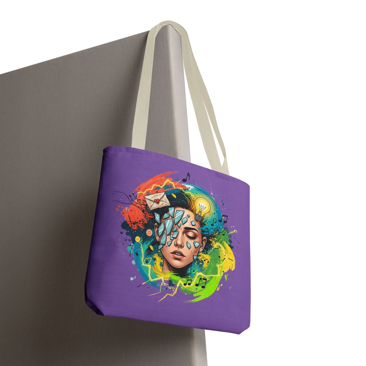 Vibrant Art Tote Bag, Colorful Canvas Bag, Artistic Shopping Tote, Eco-Friendly Gift, Festival Accessory, Unique Reusable Bag