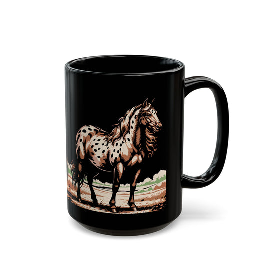Appaloosa Full Horse Calm Display Black Mug (15oz)