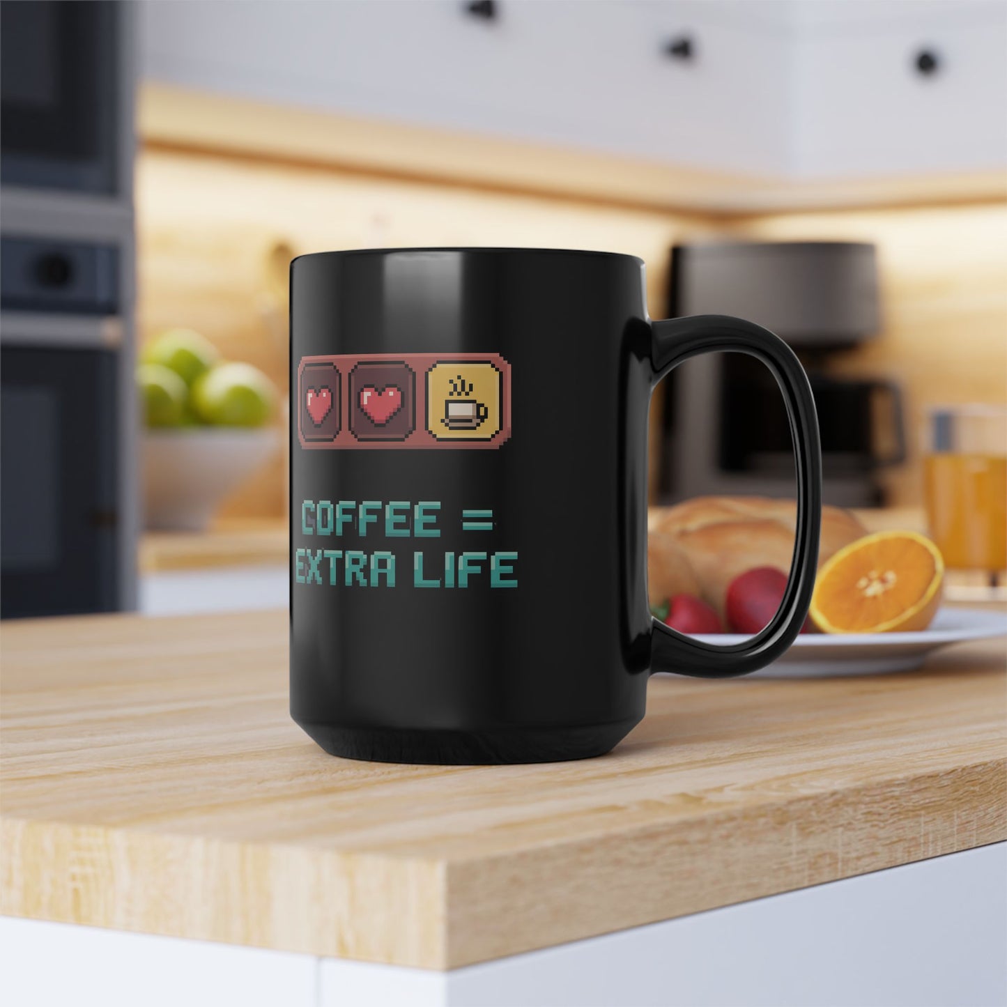 Gamer Coffee Mug - "Coffee = Extra Life" - Perfect Gift for Gamers, Coffee Lovers, Birthday, Holidays
