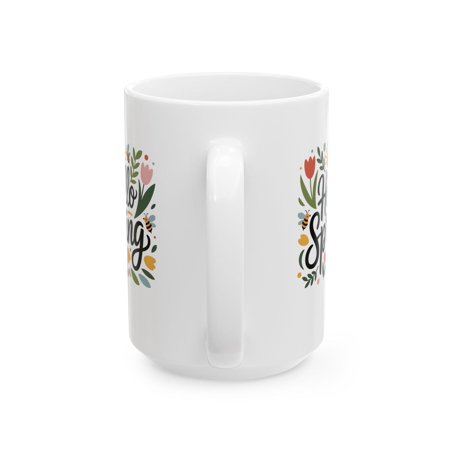 Spring Coffee mug with floral hello spring -B0GKCDSTCQ