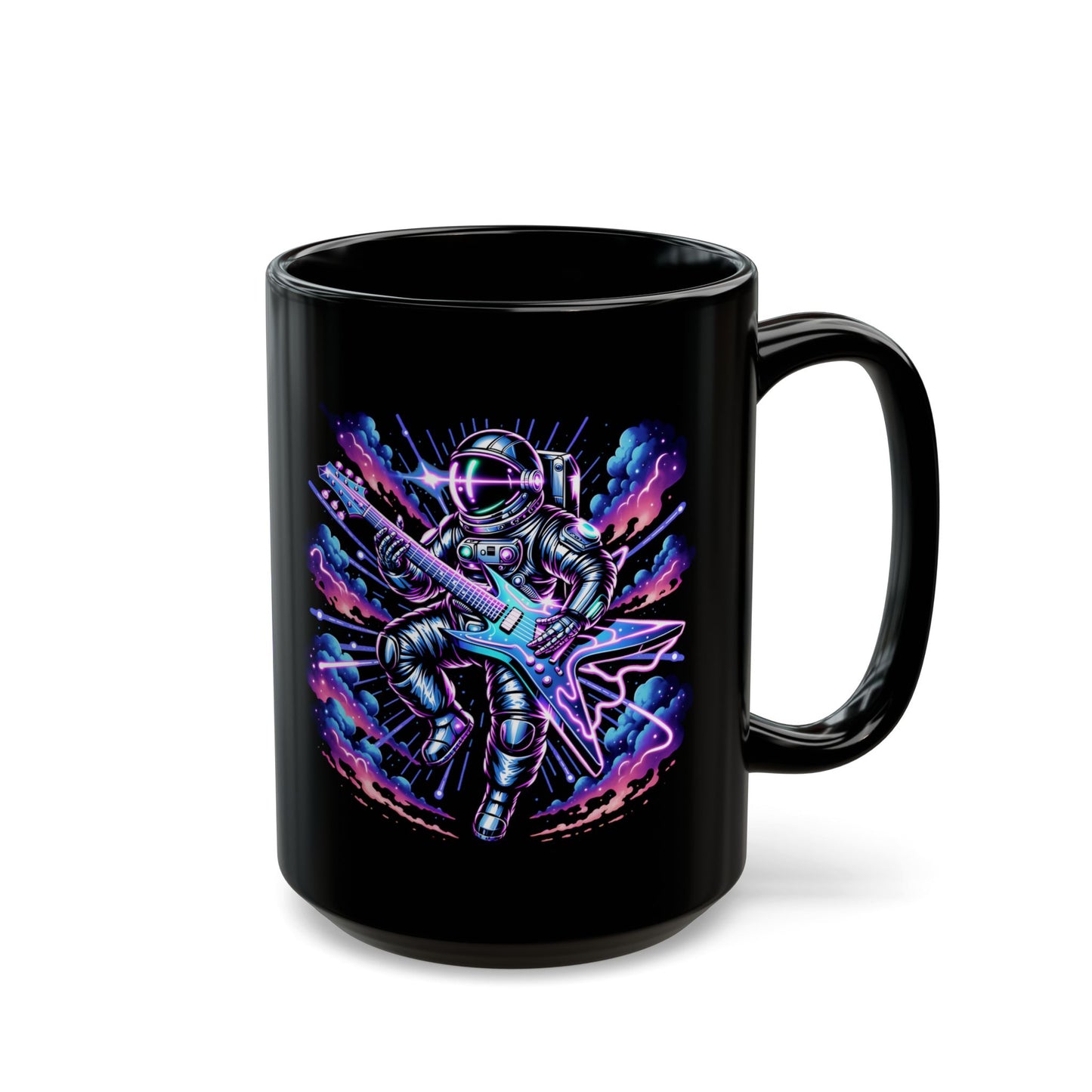 Spaceman Guitar Electric Black Mug (15oz)