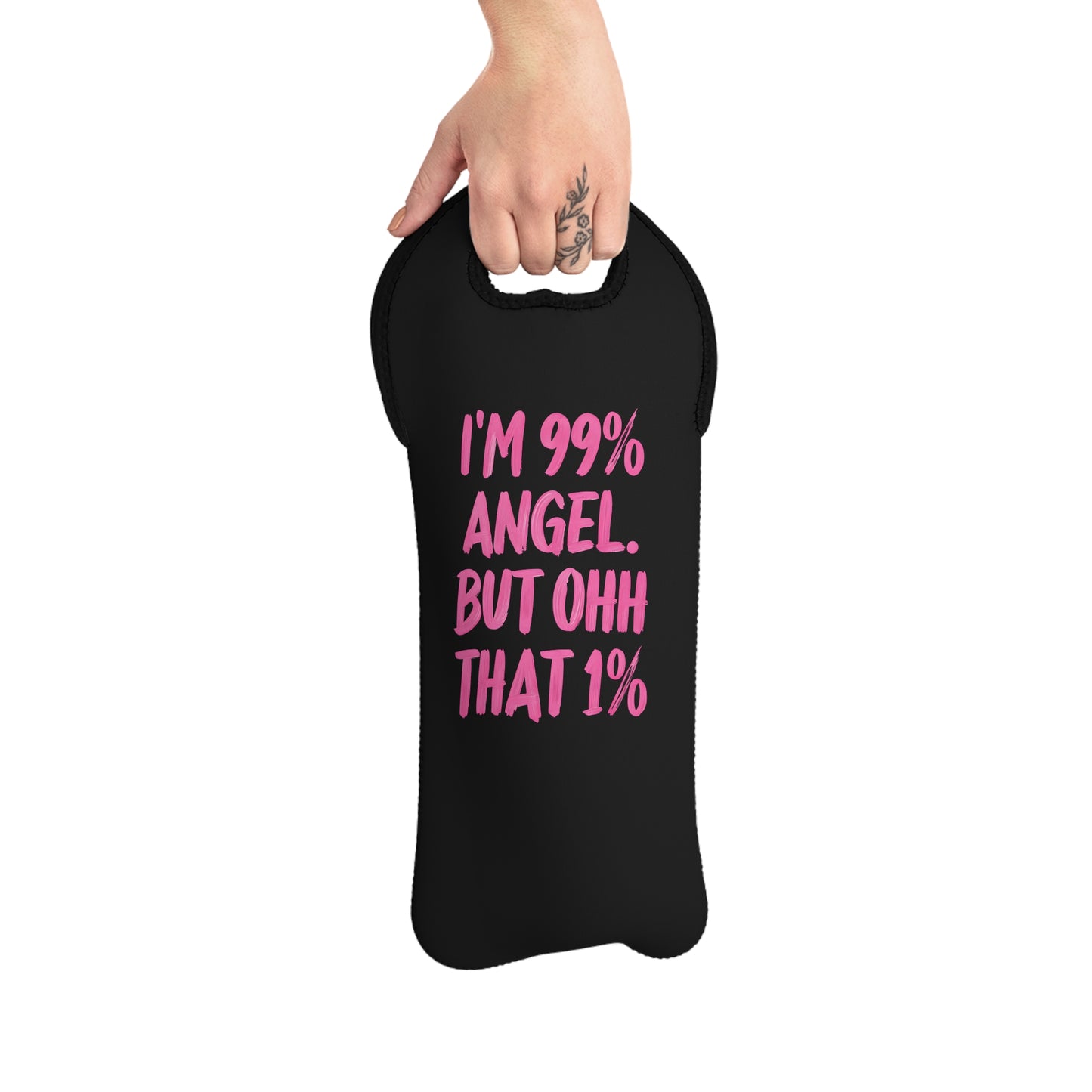 99% Angel Wine Tote Bag - Stylish Support for Your Favorite Bottles