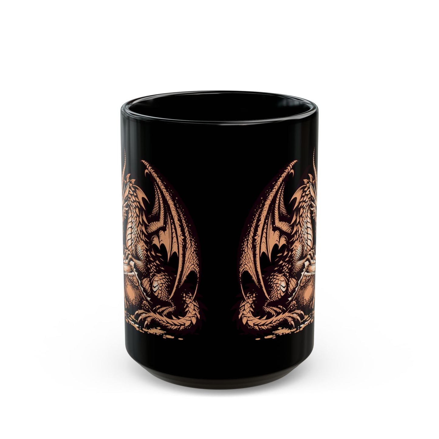 Gold Dragon Book Black Mug (11oz, 15oz)