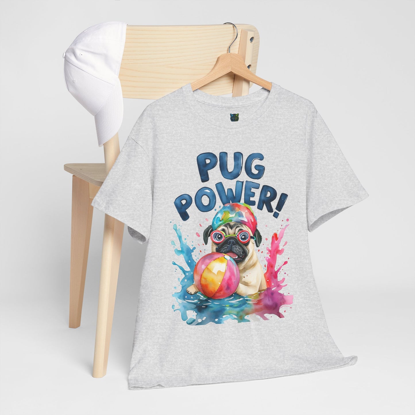 Pug Power Unisex Heavy Cotton Tee – Fun & Playful Dog Shirt