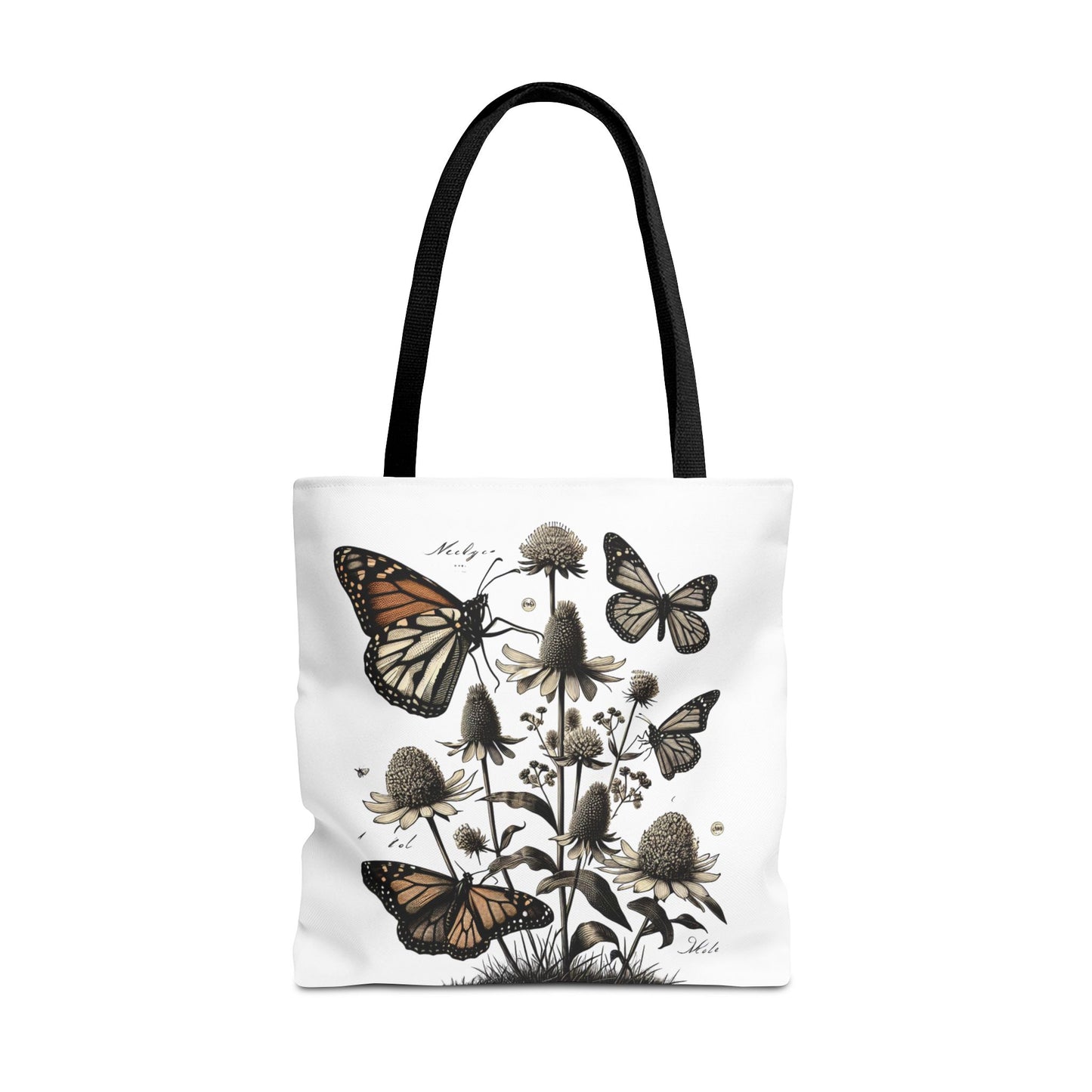 Butterfly Garden Tote Bag - Floral AOP Design, Eco-friendly, Everyday Use, Gift for Nature Lovers, Ideal for Shopping & Travel