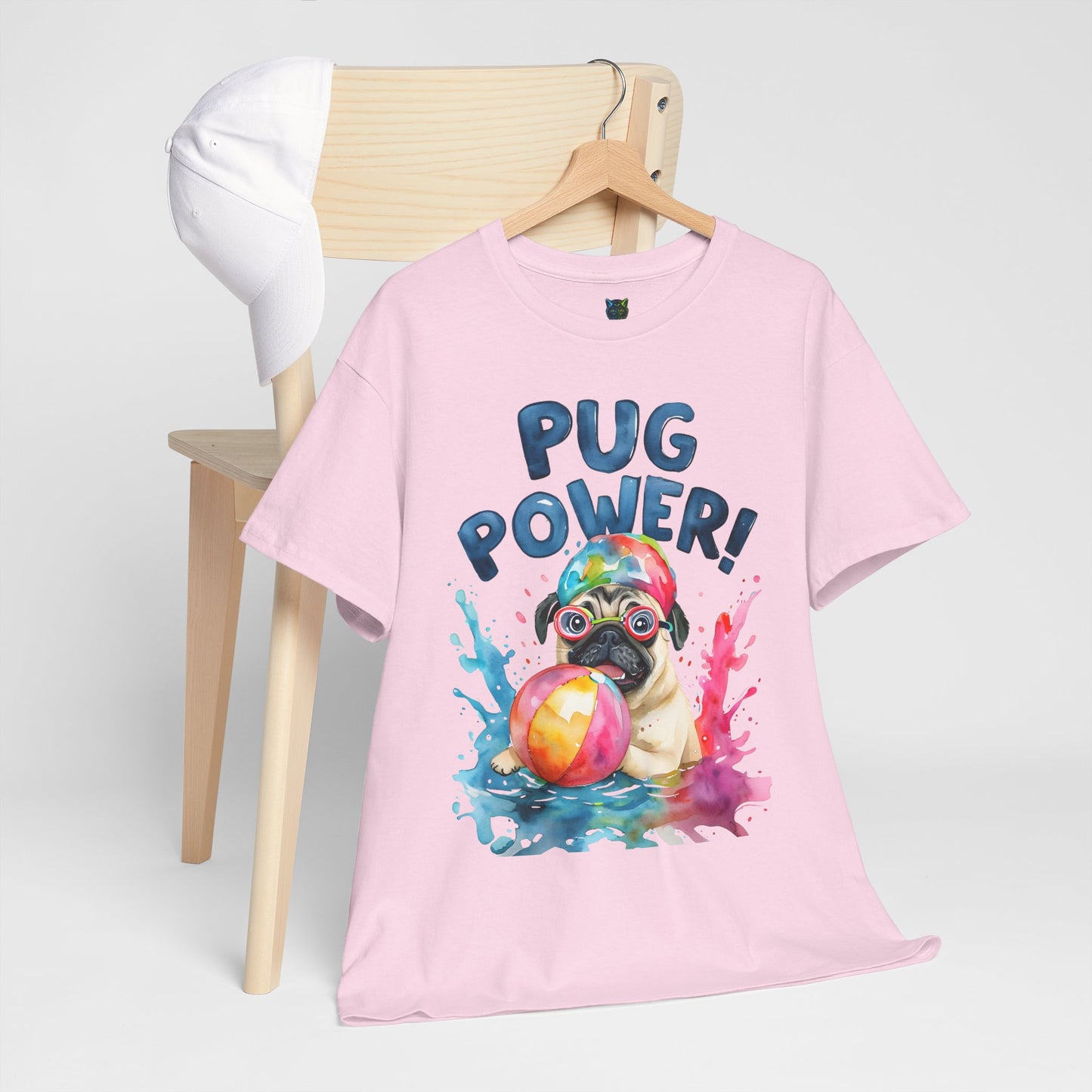 Pug Power Unisex Heavy Cotton Tee – Fun & Playful Dog Shirt