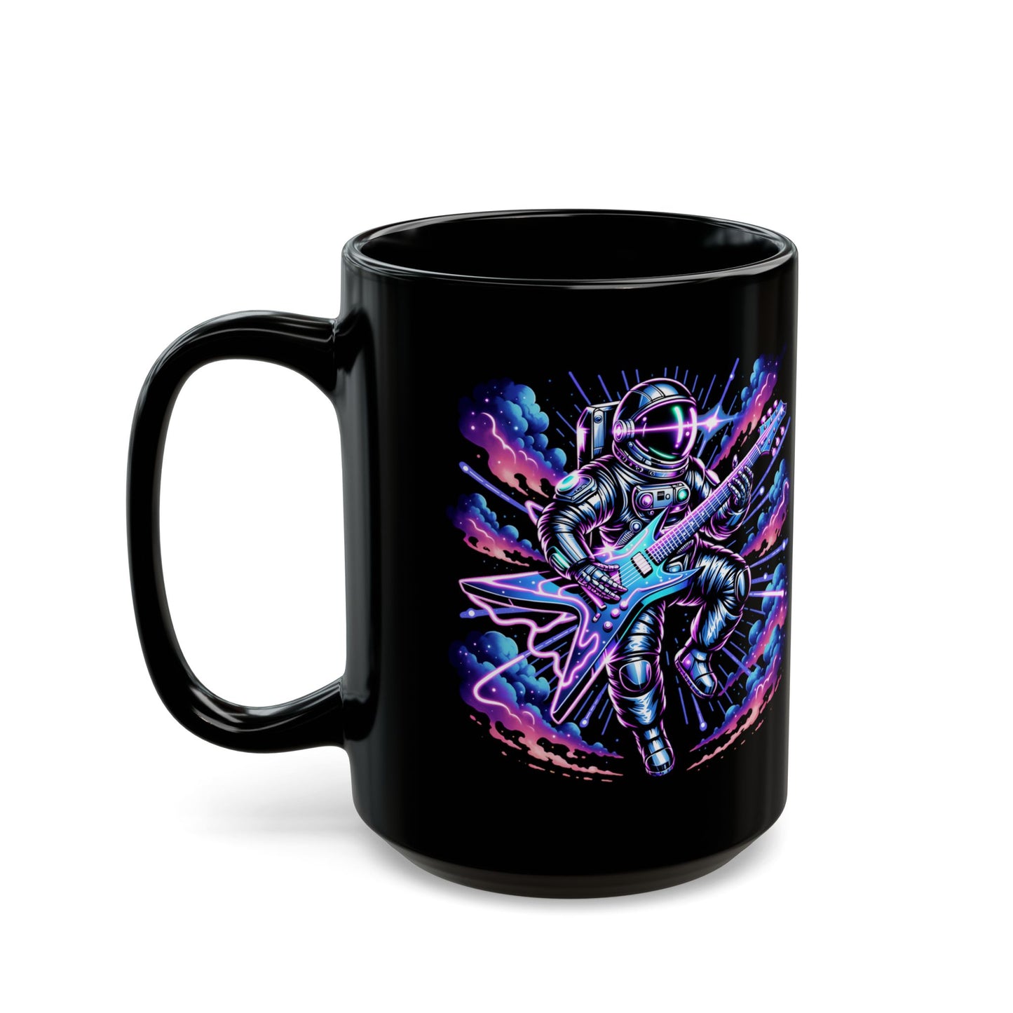 Space man guitar Black Mug (11oz, 15oz)