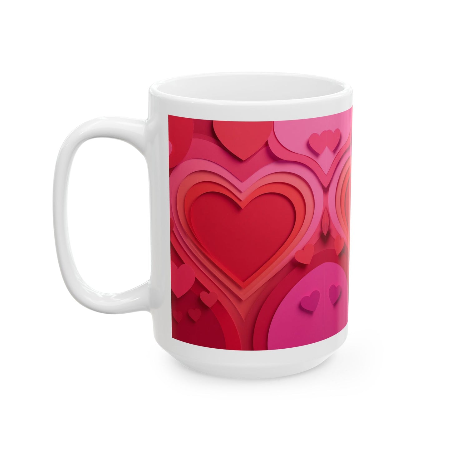 Valentine Heart Layers 15oz Ceramic Mug — Score 78