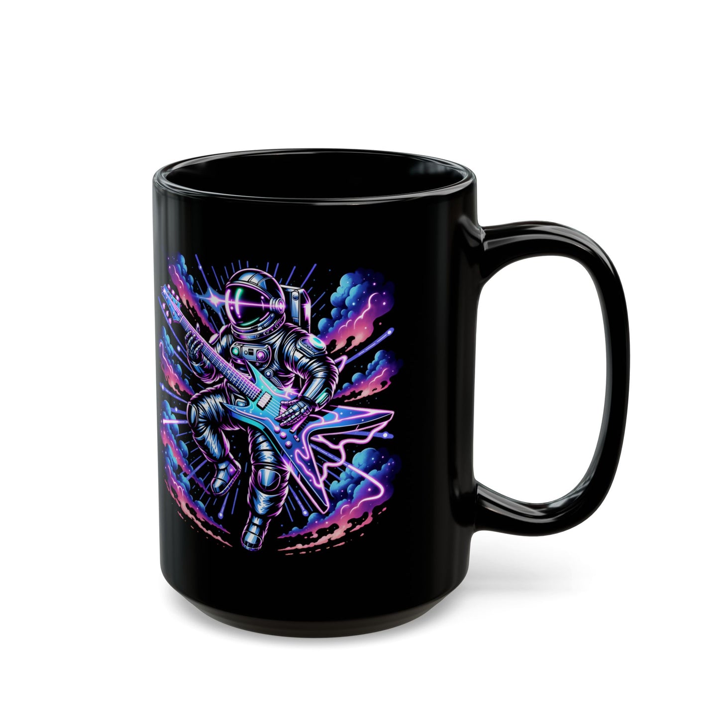 Space man guitar Black Mug (11oz, 15oz)