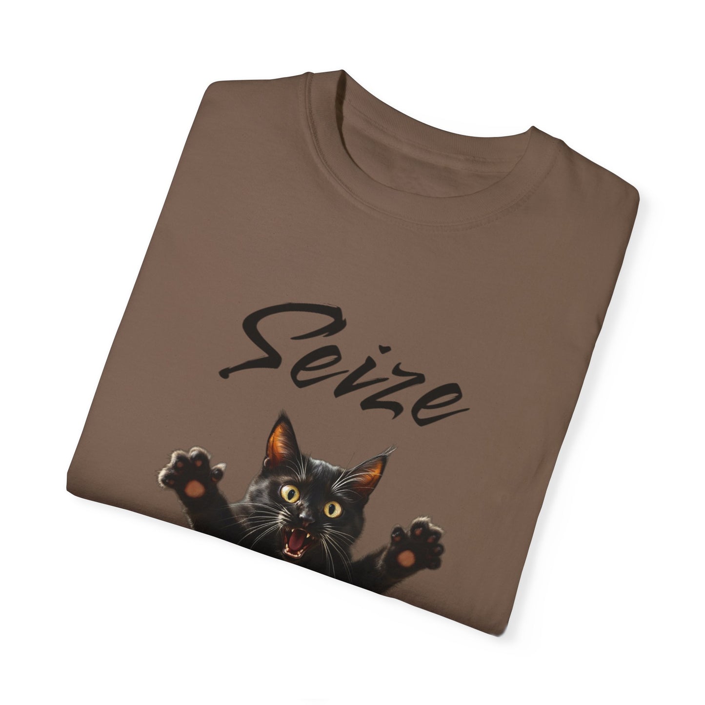 Cat Lover's 'Seize the Day' Garment-Dyed T-Shirt