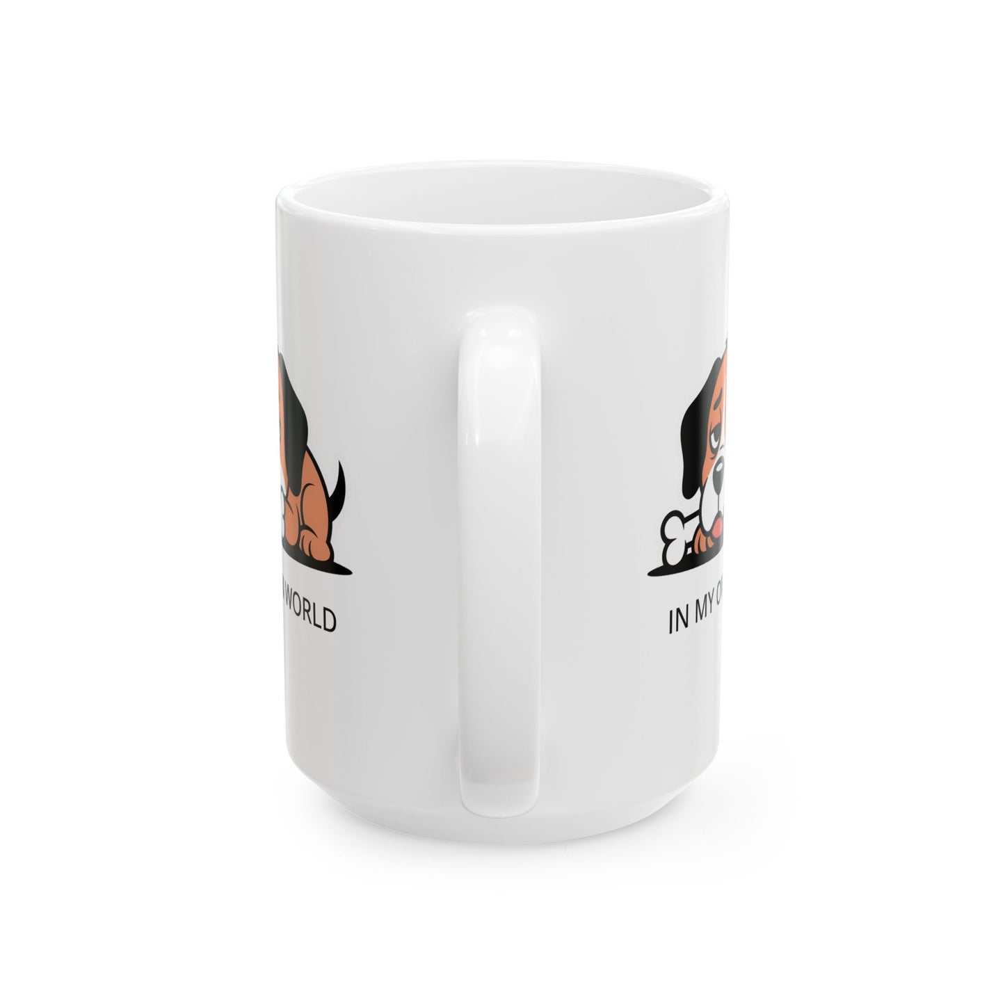 In My Own World Dog Coffee Mug – Cute Introvert Humor Mug for Reading, Gaming, and Relaxing at Home or Work