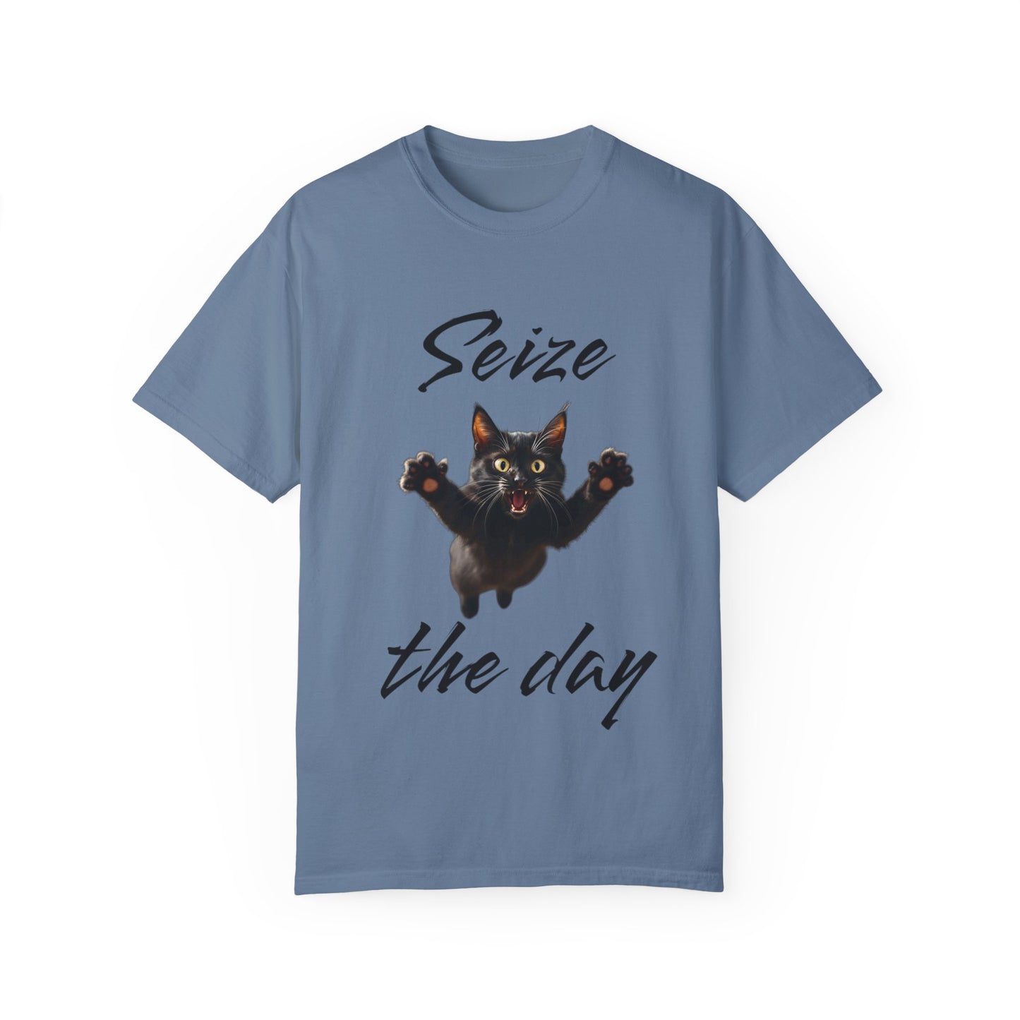 Cat Lover's 'Seize the Day' Garment-Dyed T-Shirt