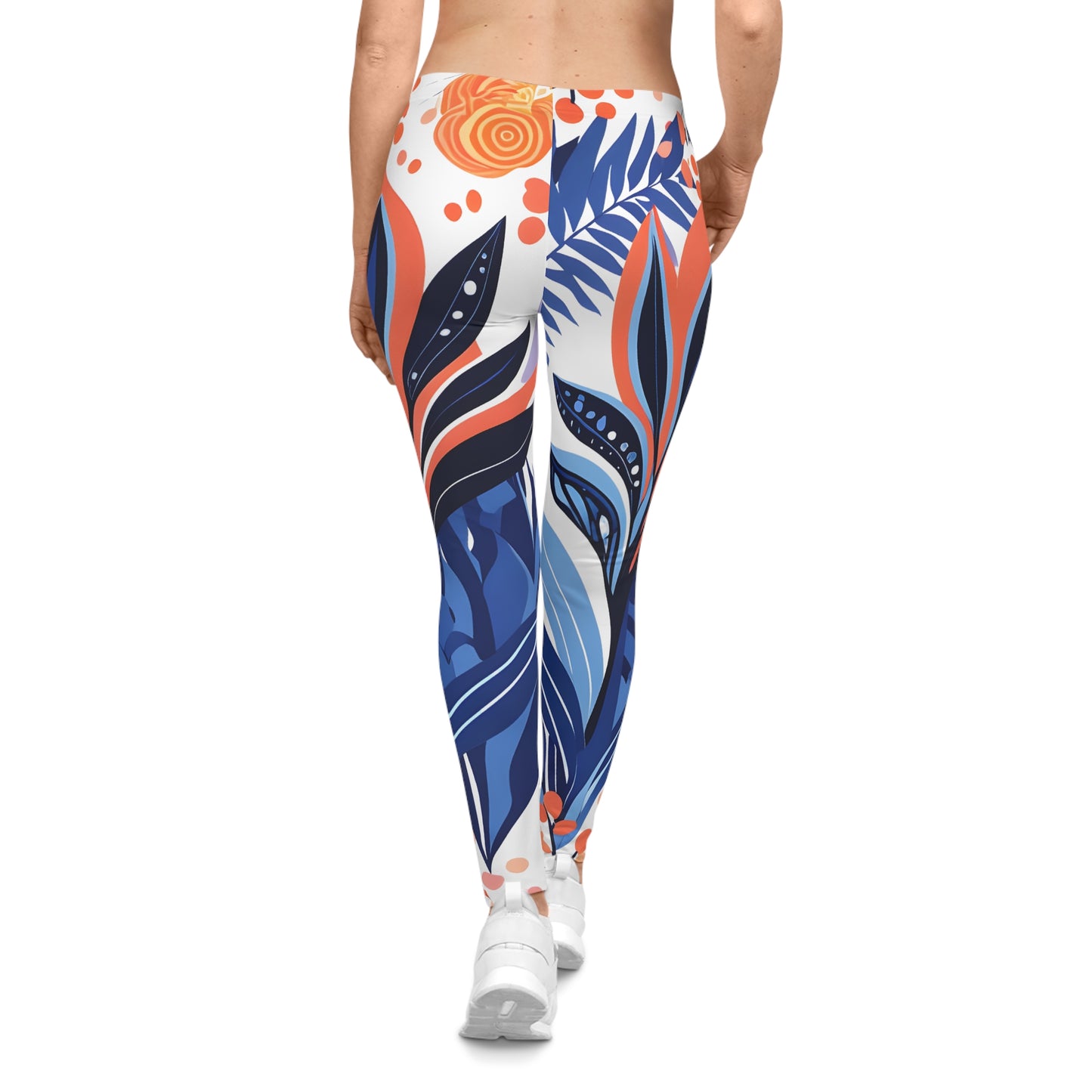 Tropical Floral Women Casual Leggings - Colorful Yoga & Lounge Wear