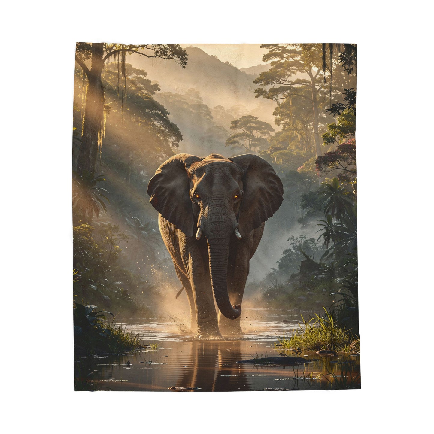 Elephant Throw Blanket – Safari Wildlife Plush Blanket for Couch Bed Sofa – Luxury Jungle Decor – Jungle Majesty by Lair Gadgets