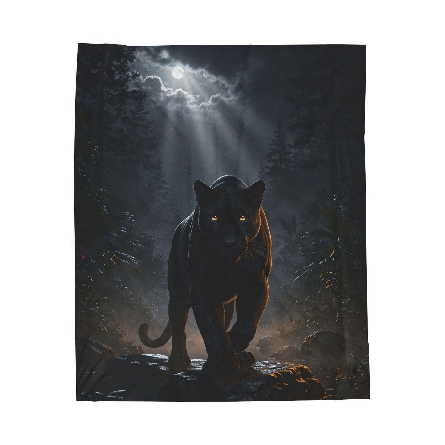 Black Panther Blanket 50x60 – Panther Throw Blanket – Midnight Predator Wildlife Design – Soft Plush for Couch Bed Sofa