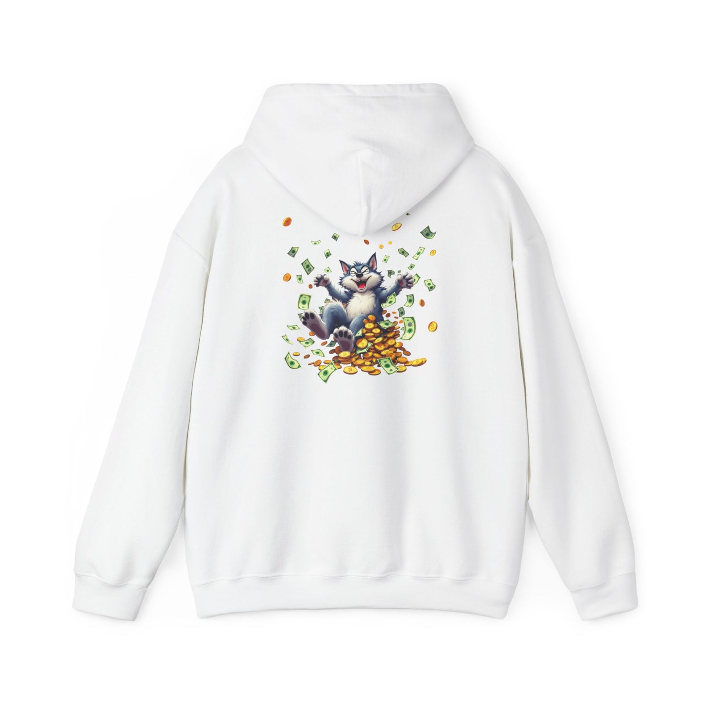 Unisex heavy blend hoodie, Playful Wolf,  Marty Byrd'n sweatshirt for casual wear, fun gift for friends and family