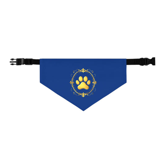 Blue Paw Print Pet Bandana Collar - Stylish Dog Accessory for Celebrations