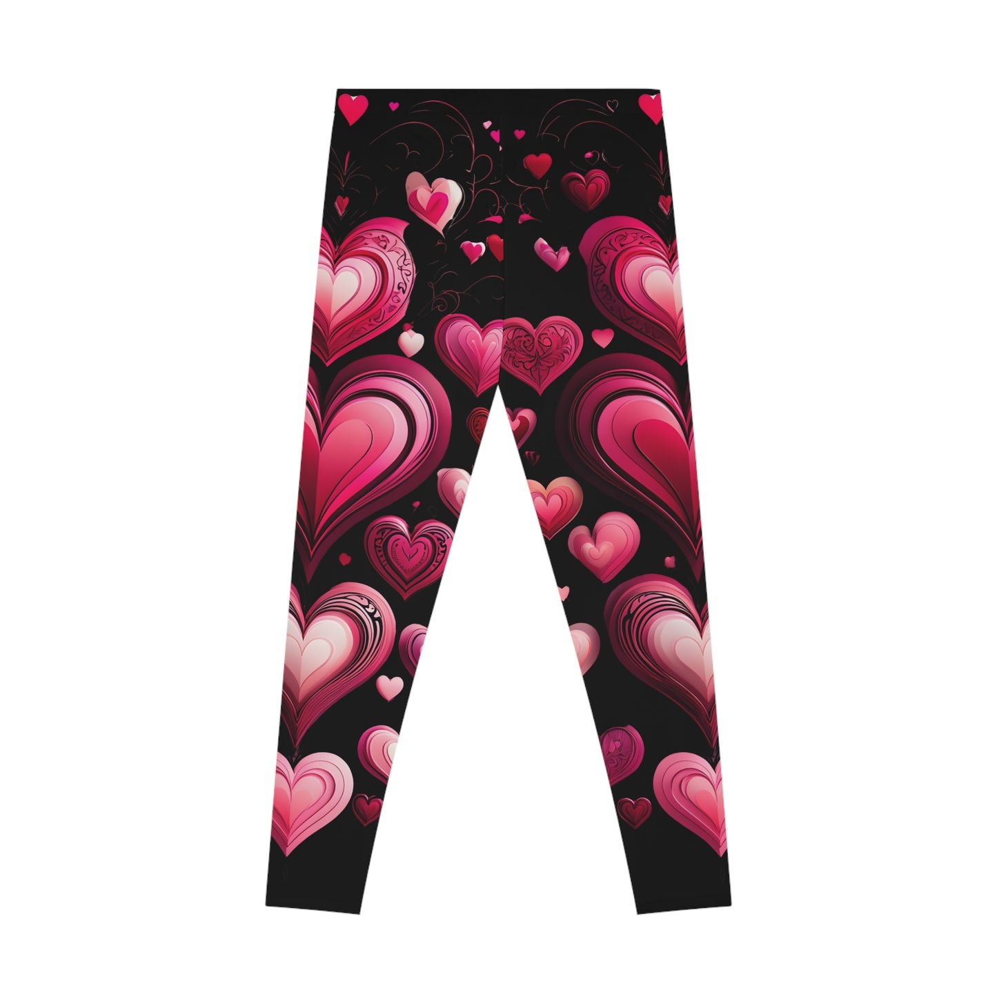 Romantic Heart Pattern Stretchy Leggings for Women - Perfect for Valentine's Day and Everyday Wear