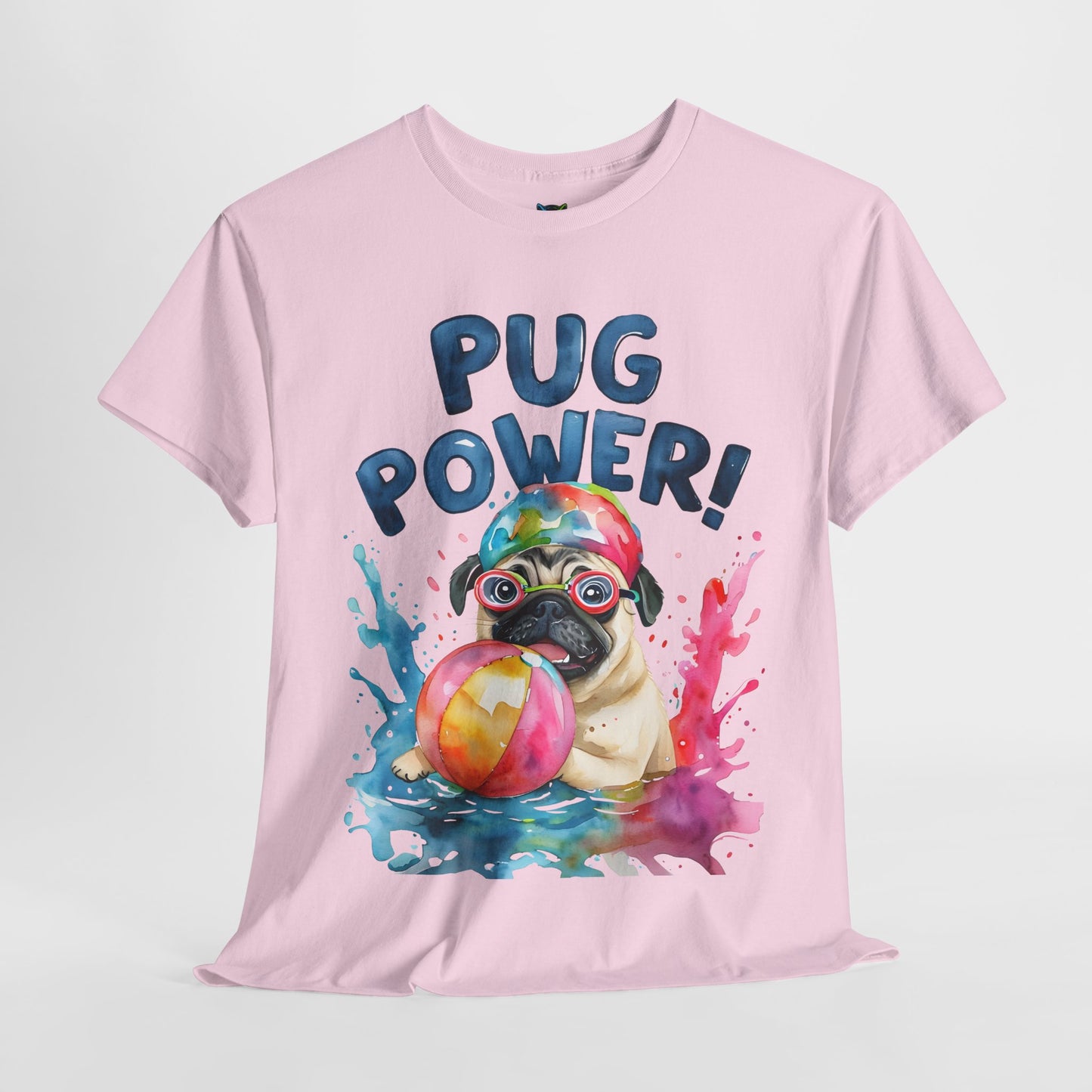 Pug Power Unisex Heavy Cotton Tee – Fun & Playful Dog Shirt