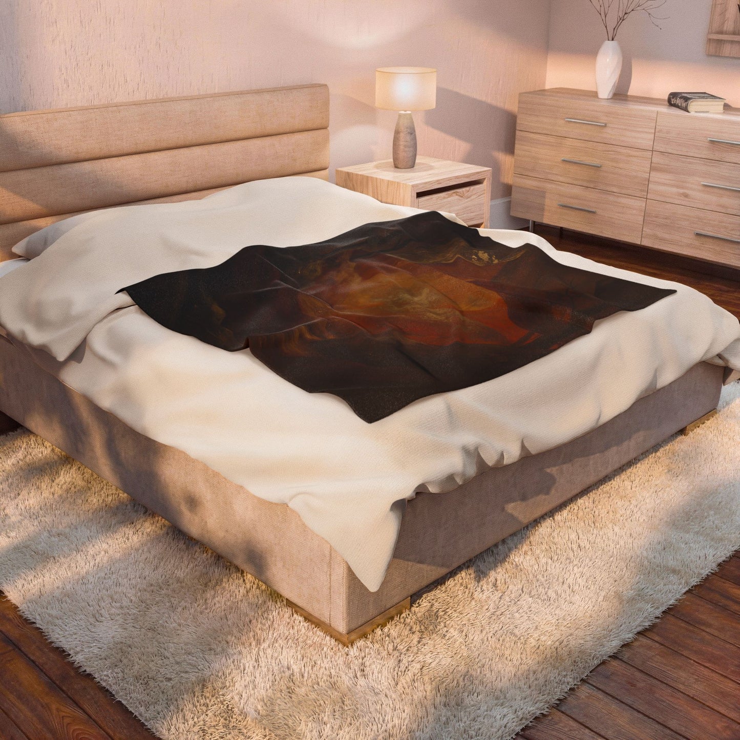 Fall Abstract Cave Velveteen Plush Blanket