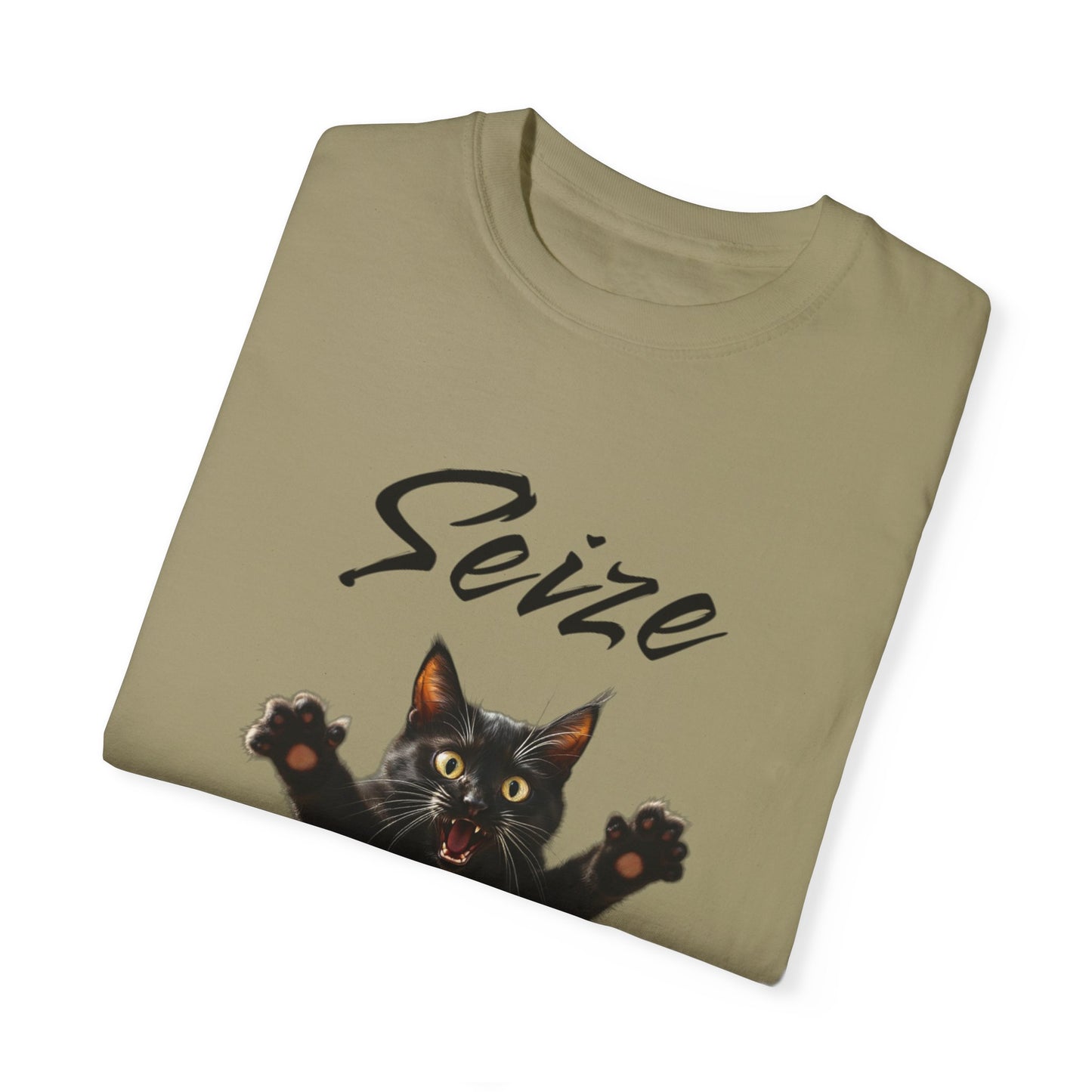 Cat Lover's 'Seize the Day' Garment-Dyed T-Shirt