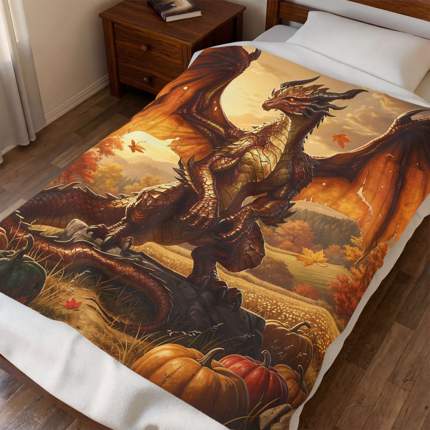 October Dragon Velveteen Plush Blanket