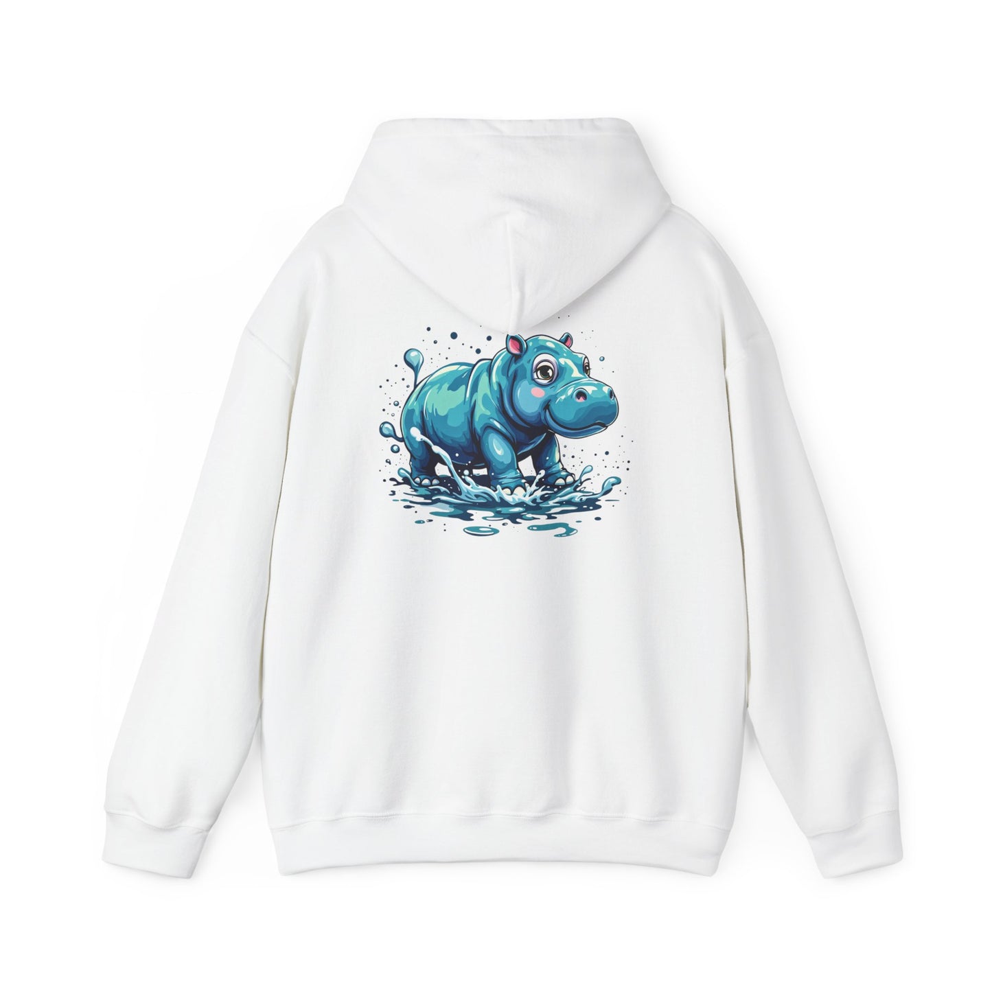 Cute Hippo Graphic Unisex Hooded Sweatshirt, Cozy & Playful Apparel for Casual Wear