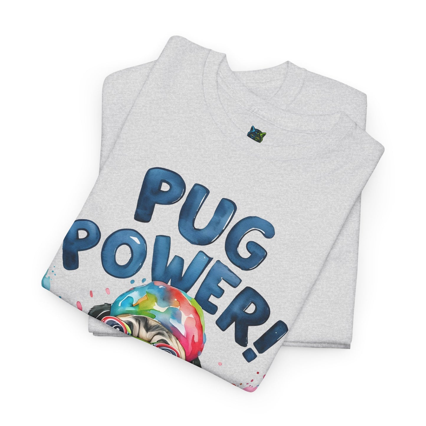 Pug Power Unisex Heavy Cotton Tee – Fun & Playful Dog Shirt