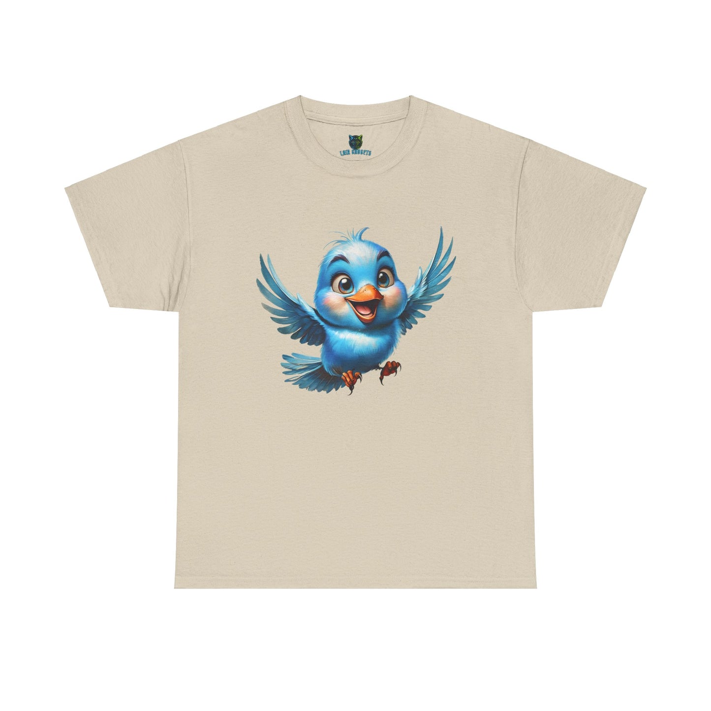 Playful Bluebird  Heavy Cotton Tee - Perfect for Nature Lovers & Everyday Wear