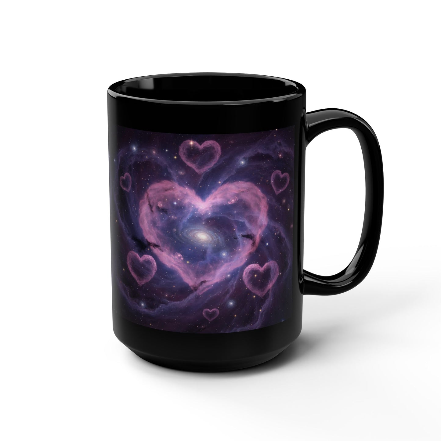 Galaxy Heart Black Mug — 15oz Score 89