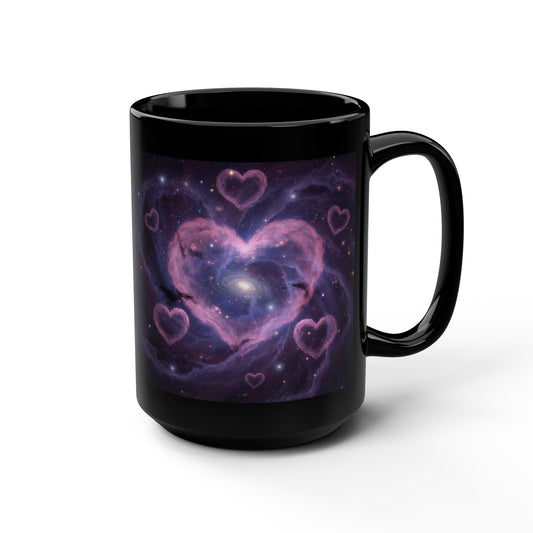 Galaxy Heart Black Mug — 15oz Score 89