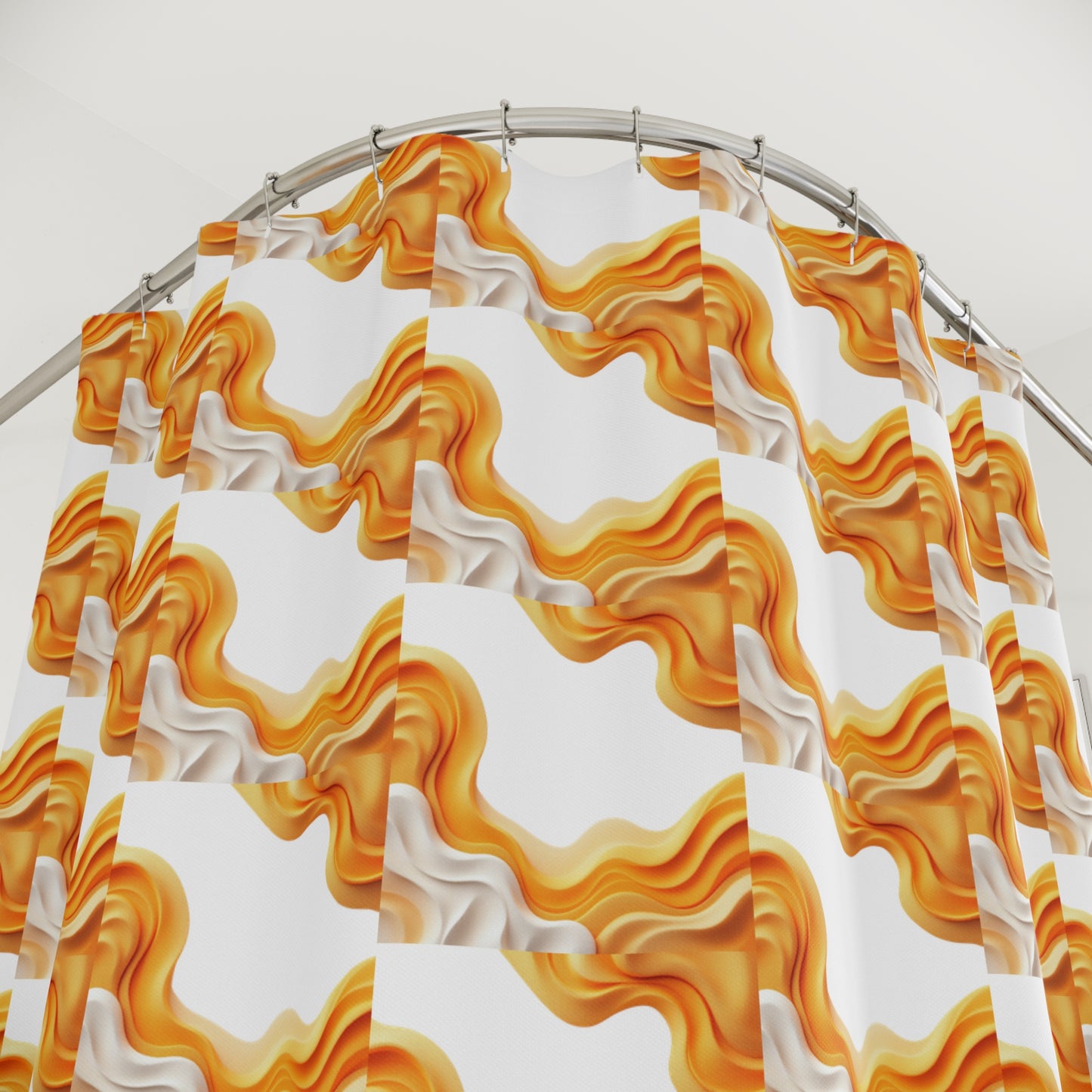 Orange Cream Shower Curtain - Vibrant Floral Print for Brightening Up Any Bathroom