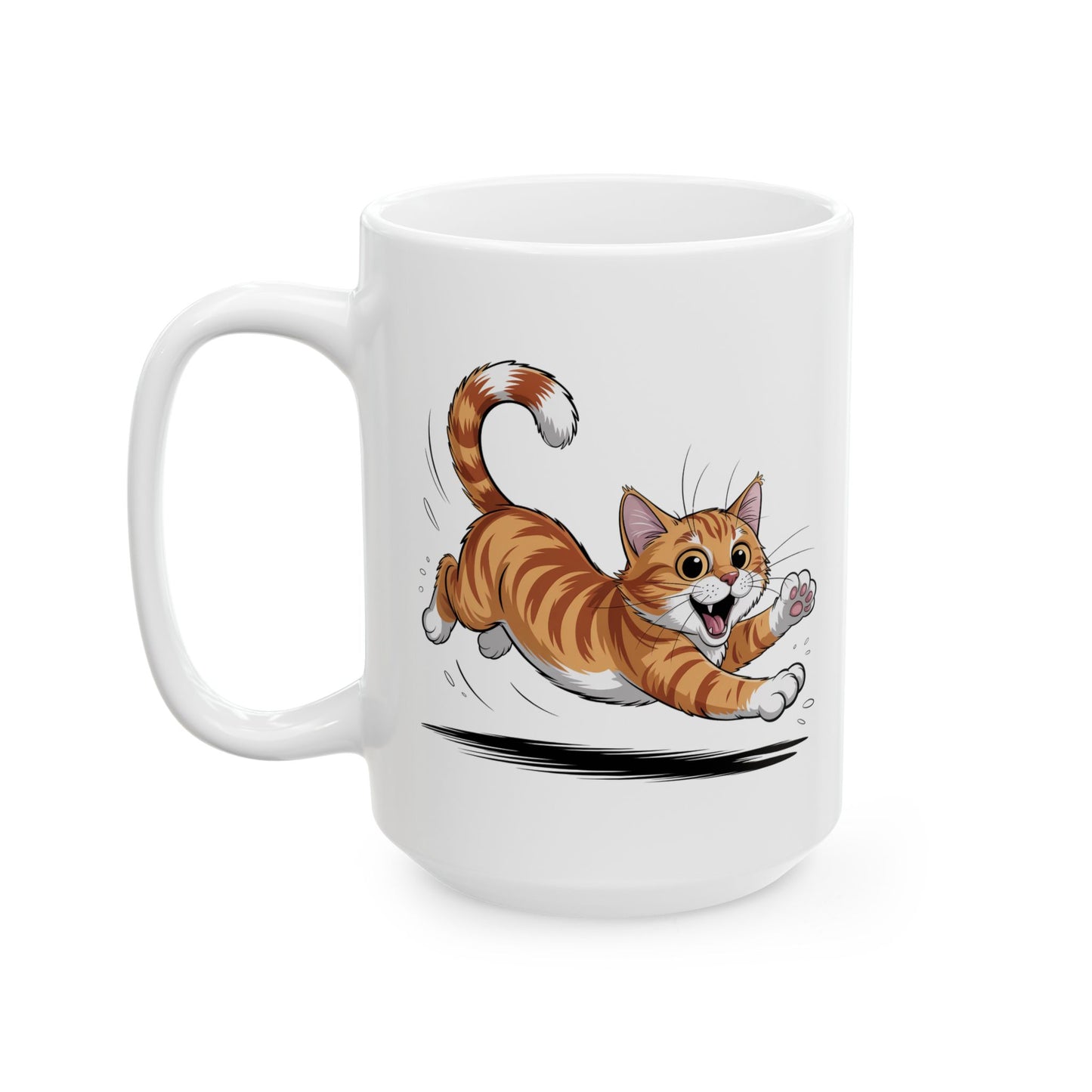 Orange Cat Chaos Ceramic Mug, (15oz)