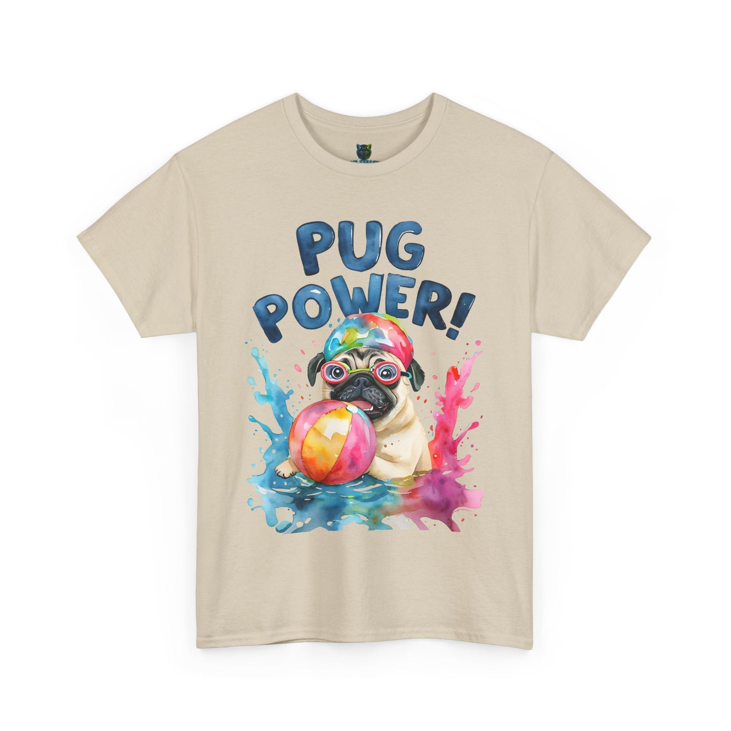 Pug Power Unisex Heavy Cotton Tee – Fun & Playful Dog Shirt