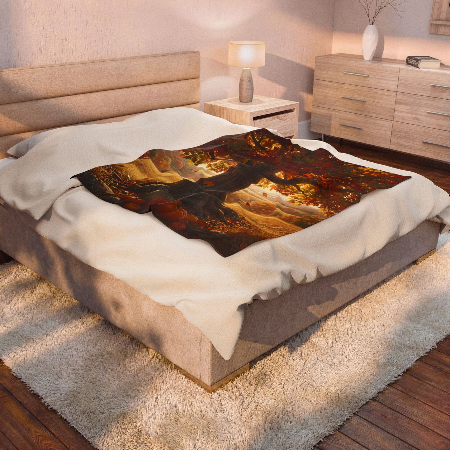Harvest Tree Velveteen Plush Blanket