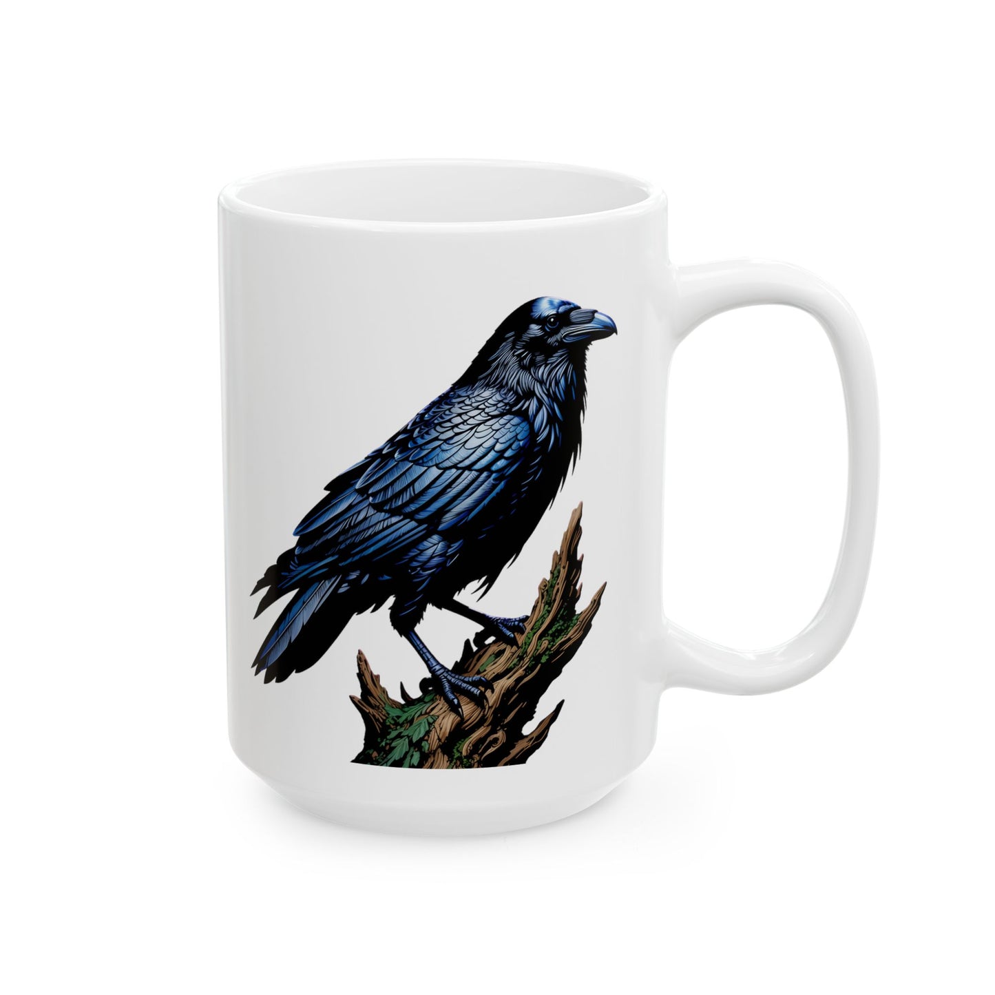 Raven Lover White Ceramic Mug, (11oz, 15oz)