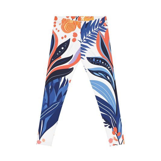 Tropical Floral Women Casual Leggings - Colorful Yoga & Lounge Wear