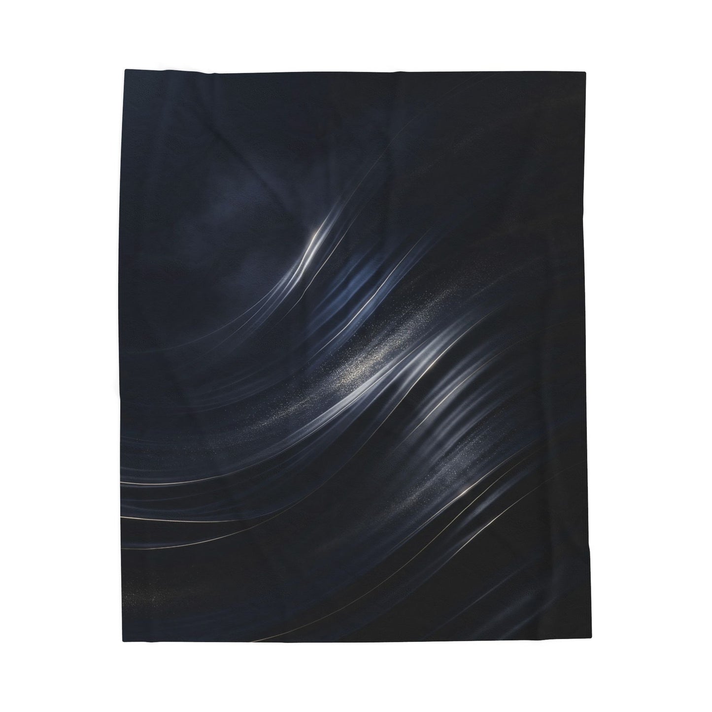 Abstract Throw Blanket 60x80 – Plush Modern Blanket for Couch Bed Sofa – Contemporary Navy Blue Decor – Midnight Currents by Lair Gadgets