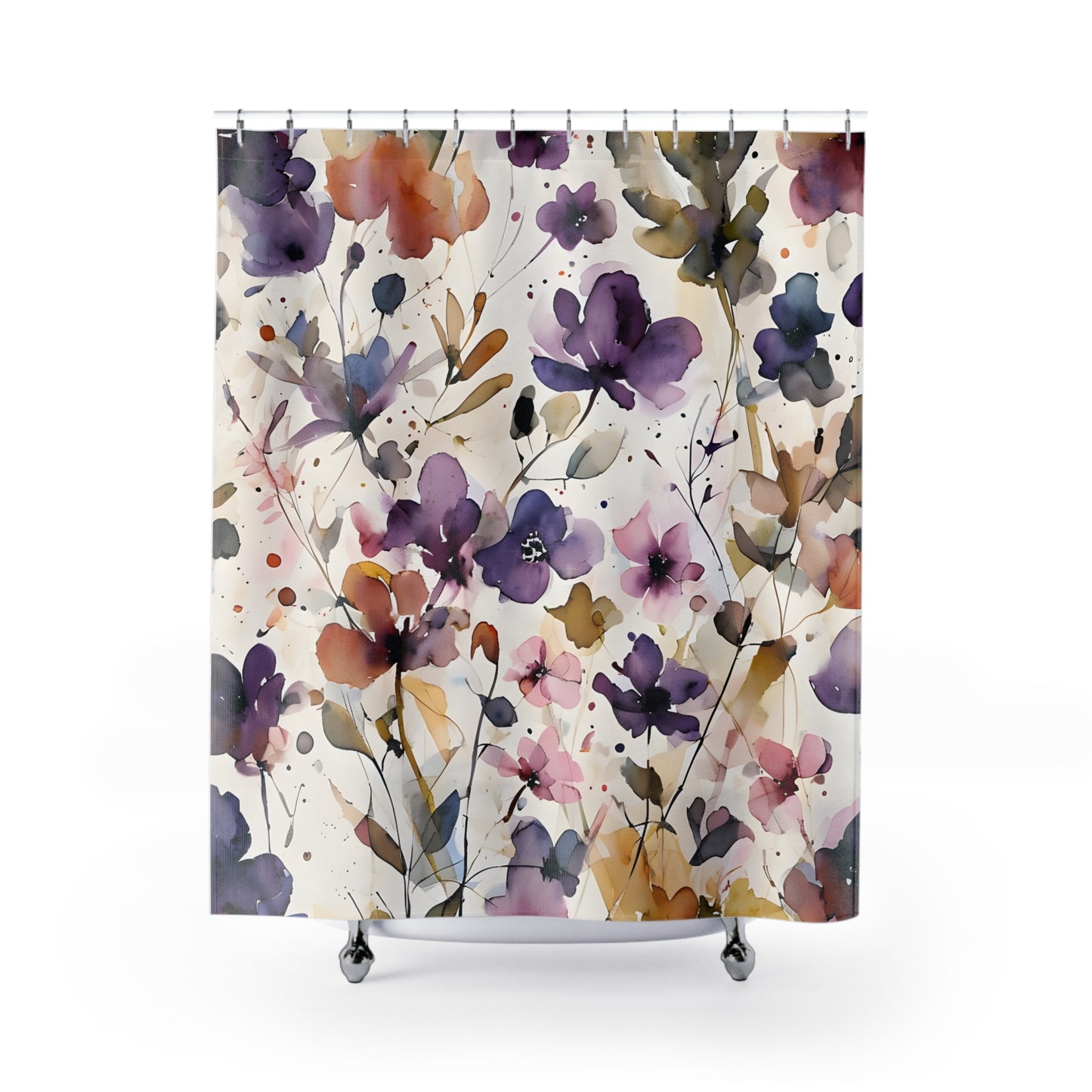 Botanical Floral Shower Curtain - Elegant Bathroom Decor