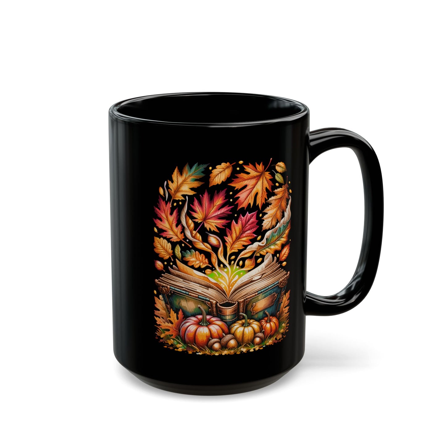 Fall Book Mug Black Mug (11oz, 15oz)