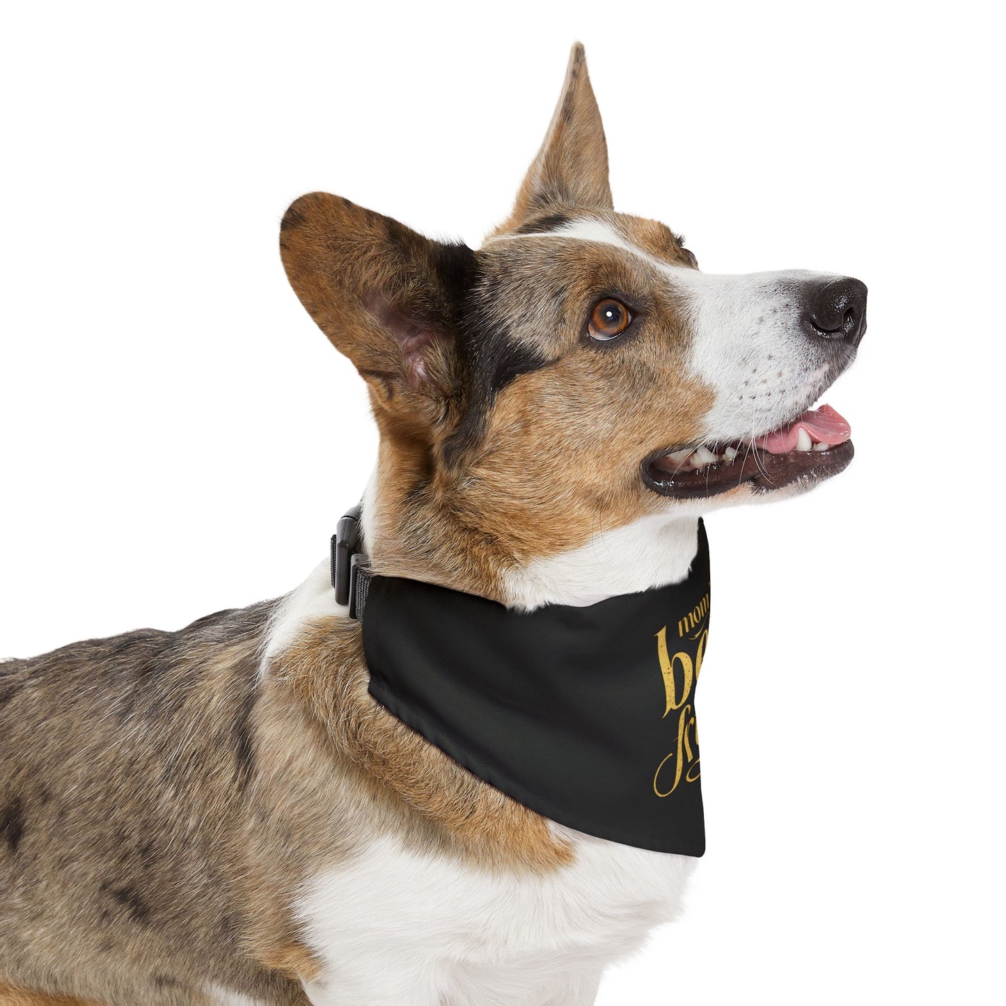 Stylish Pet Bandana Collar - 'Mom's Best Friend' Design for Dogs