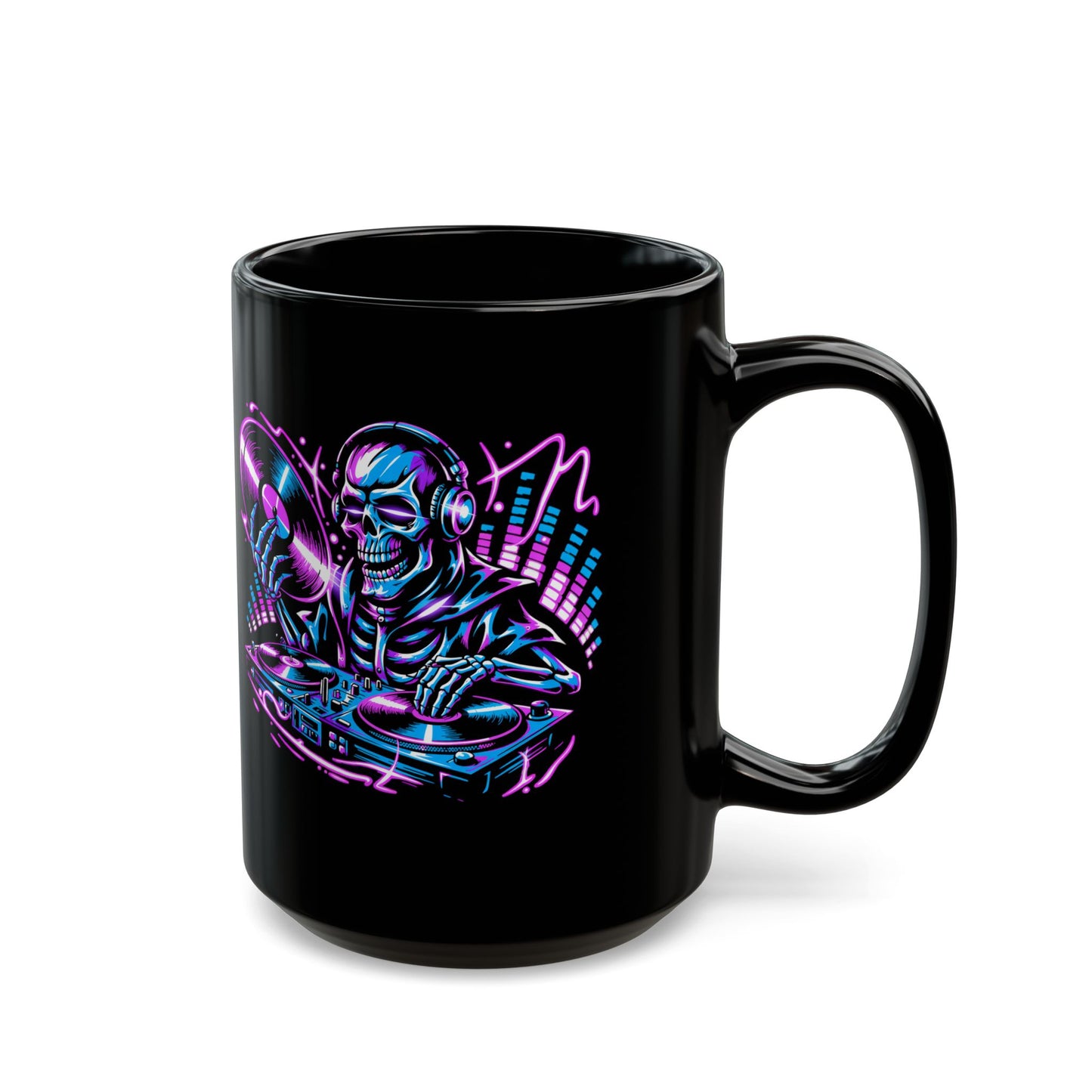 DJ Skeleton Black Mug (11oz, 15oz)