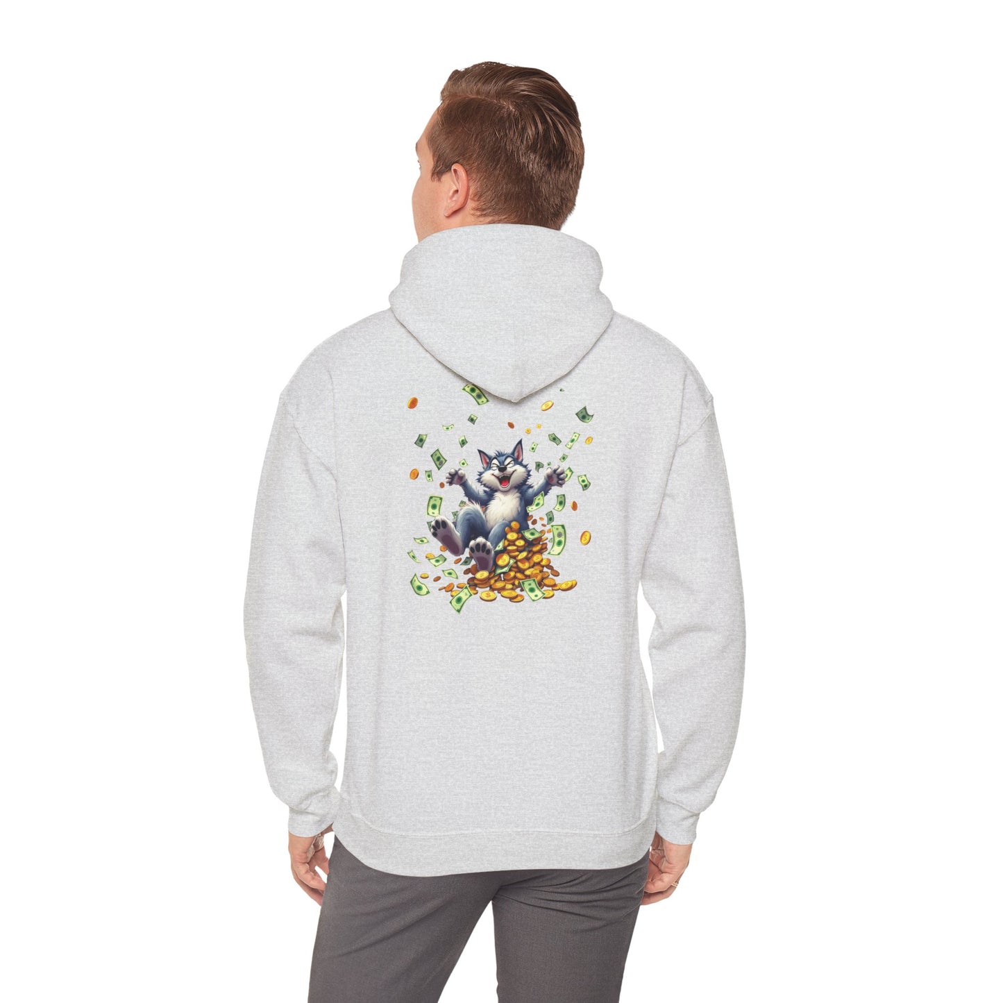 Unisex heavy blend hoodie, Playful Wolf,  Marty Byrd'n sweatshirt for casual wear, fun gift for friends and family